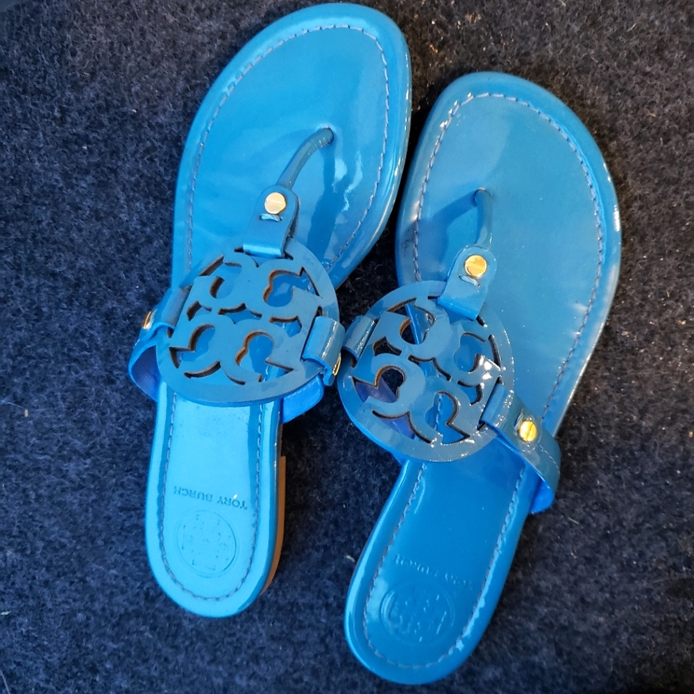TORY BURCH MILLER PATENT LEATHER SANDAL Authentic